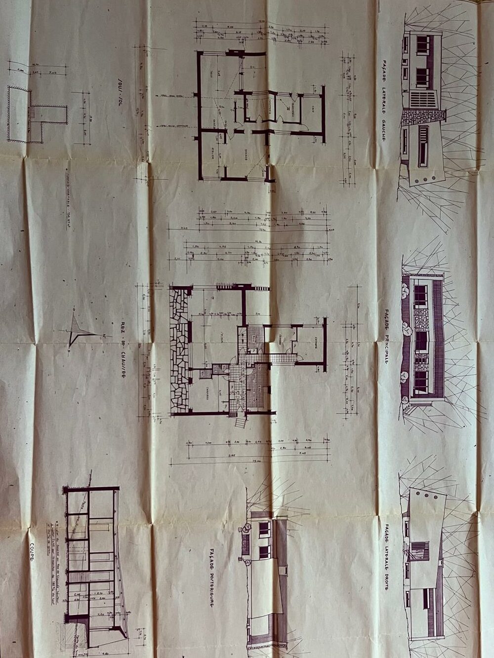 mise en conformité d'une maison de 1970. plan d'époque